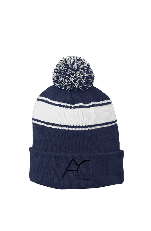 AC Stripe Pom Beanie