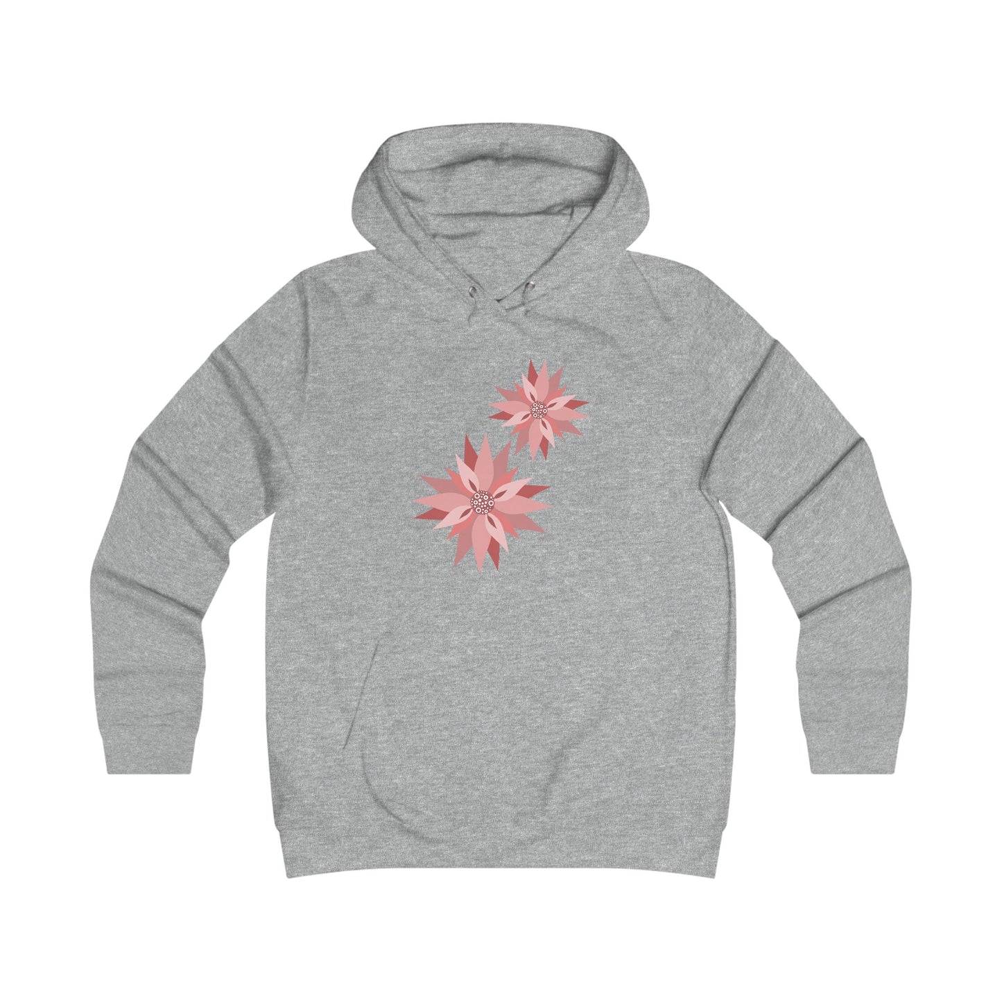 Girlie Floral College Hoodie - Trendy White Sweatshirt for Young Women