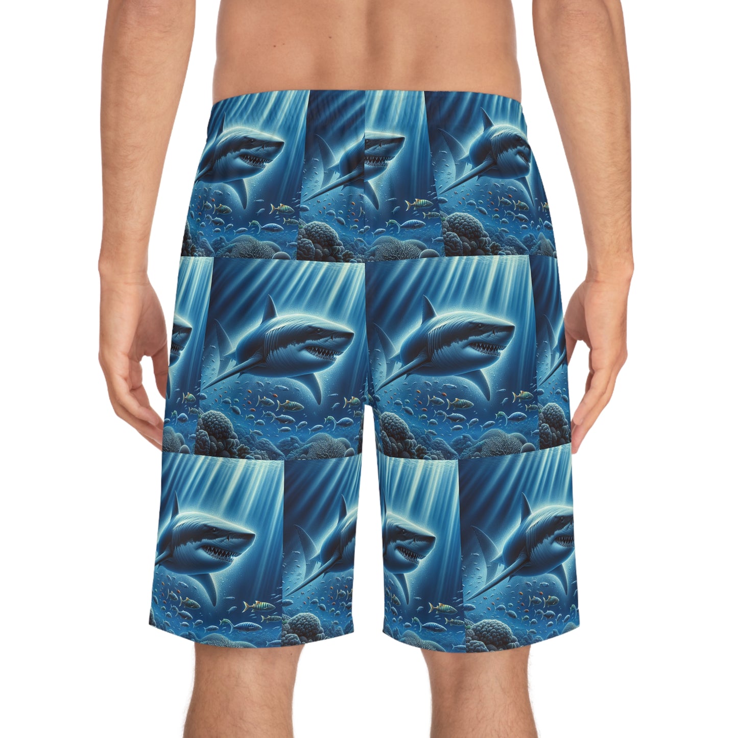 Ocean Adventure Shark Men's Board Shorts - Perfect for Beach Days & Summer Fun