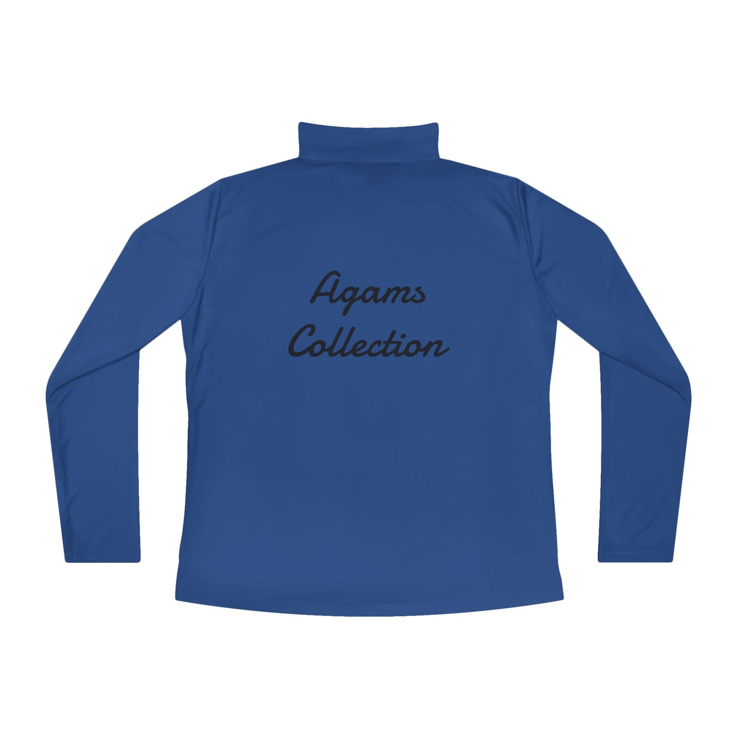 Ladies Quarter-Zip Pullover - Agams Collection with Moon and Waves Design