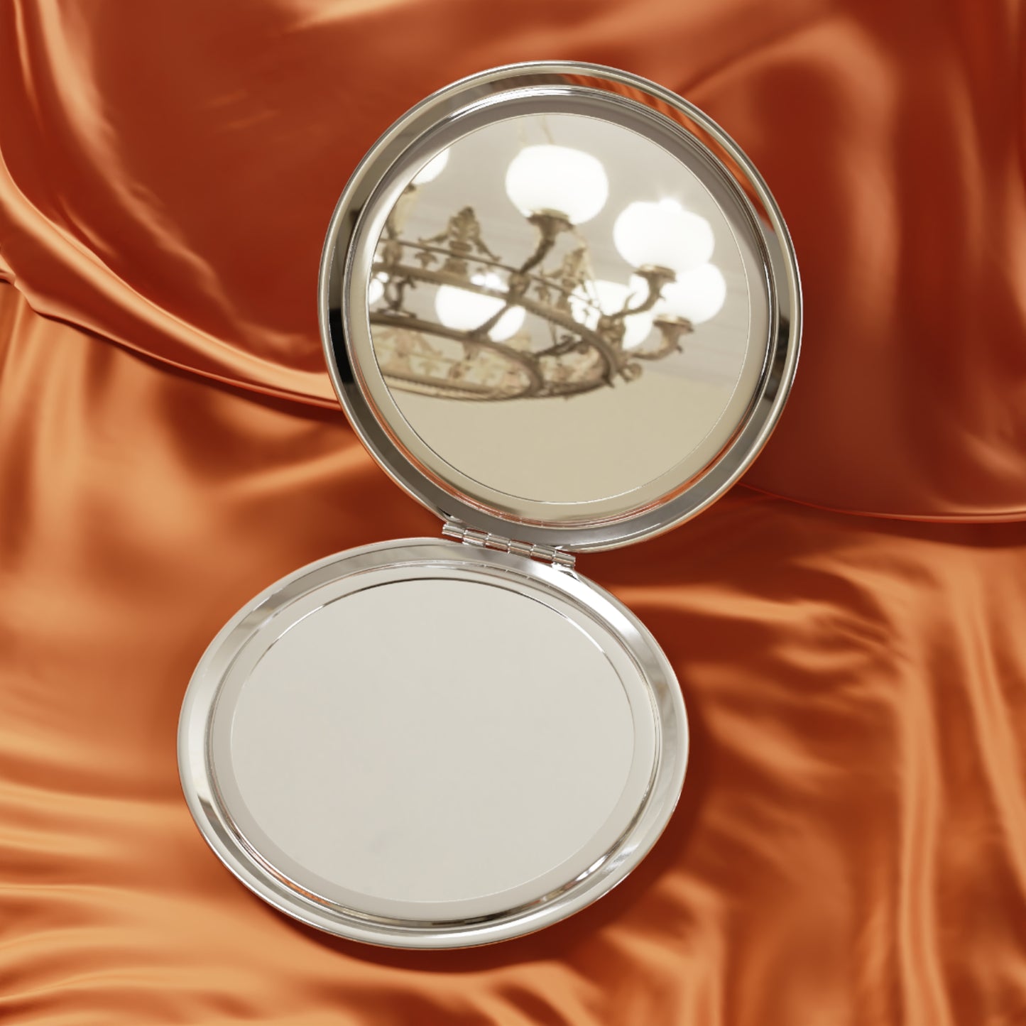 Floral Compact Travel Mirror - Elegant Portable Make-Up Accessory