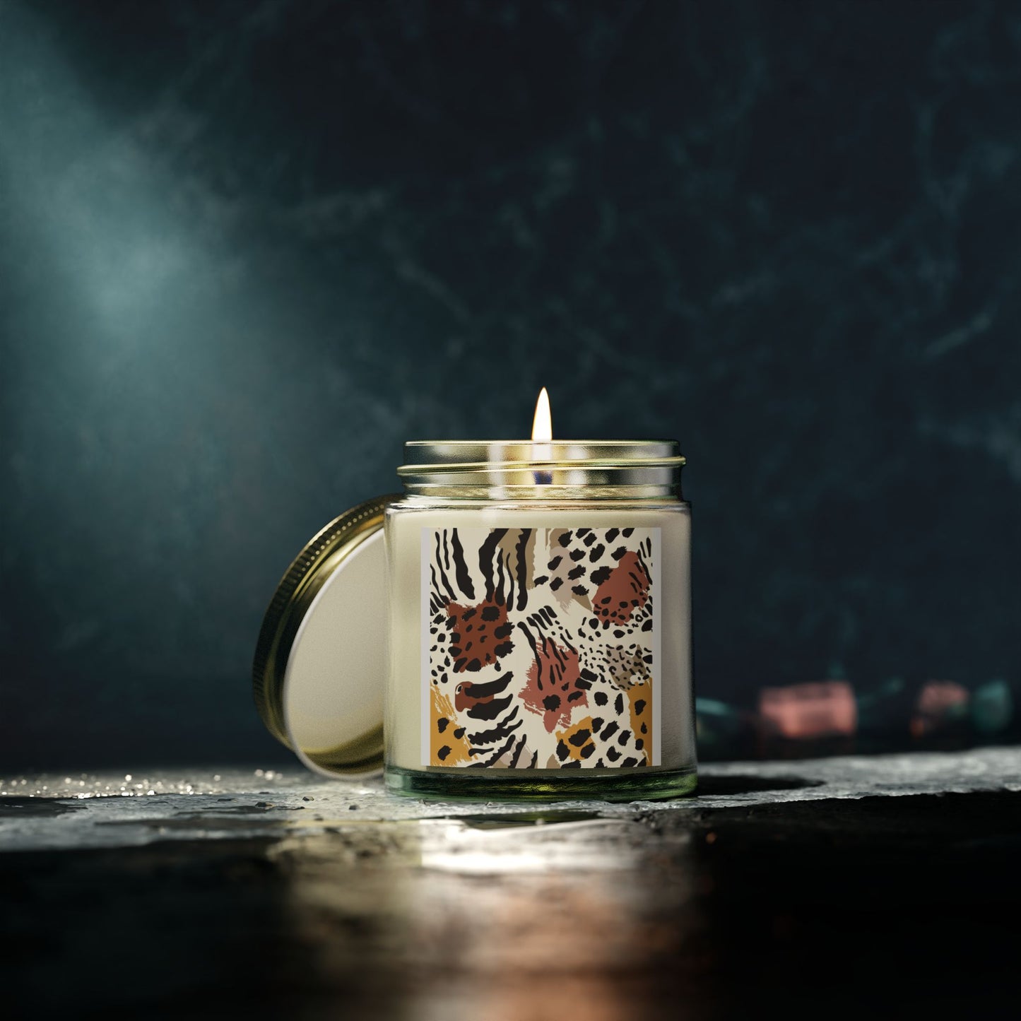 Animal Print Scented Candle - Coconut Apricot Wax