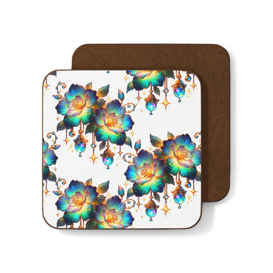 Vibrant Floral Hardboard Coaster Set - Colorful Home Decor