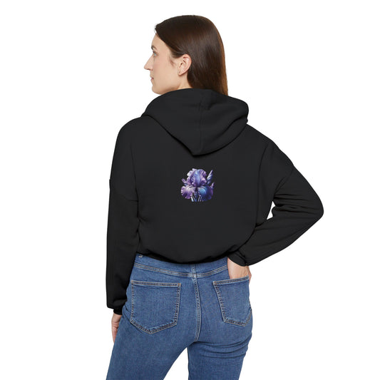 Cozy Women's Cinched Bottom Hoodie with Cute Flower Print
