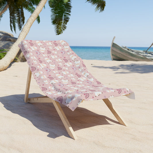 Whimsical Rainbow Sheep Beach Towel - Perfect for Summer Fun