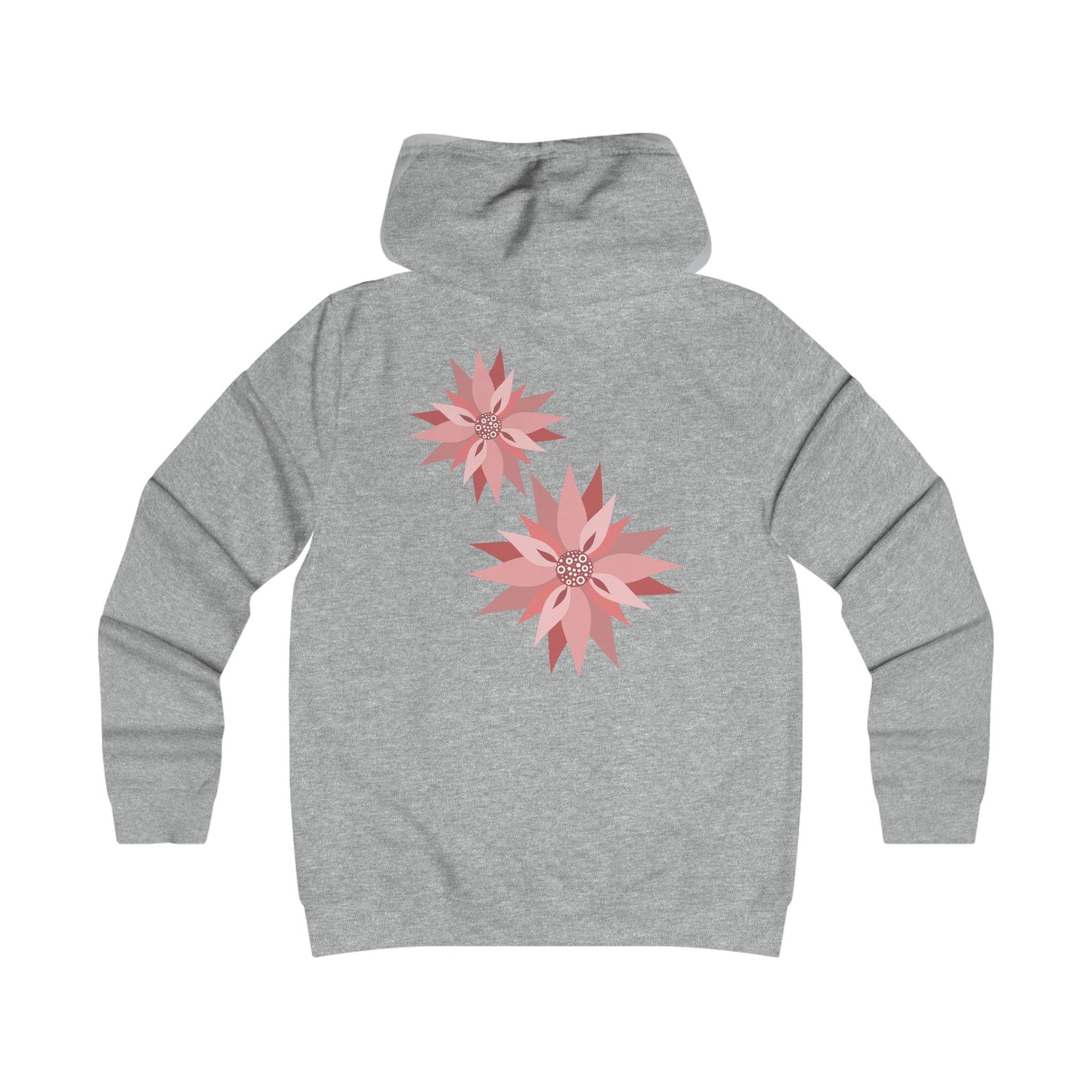 Girlie Floral College Hoodie - Trendy White Sweatshirt for Young Women
