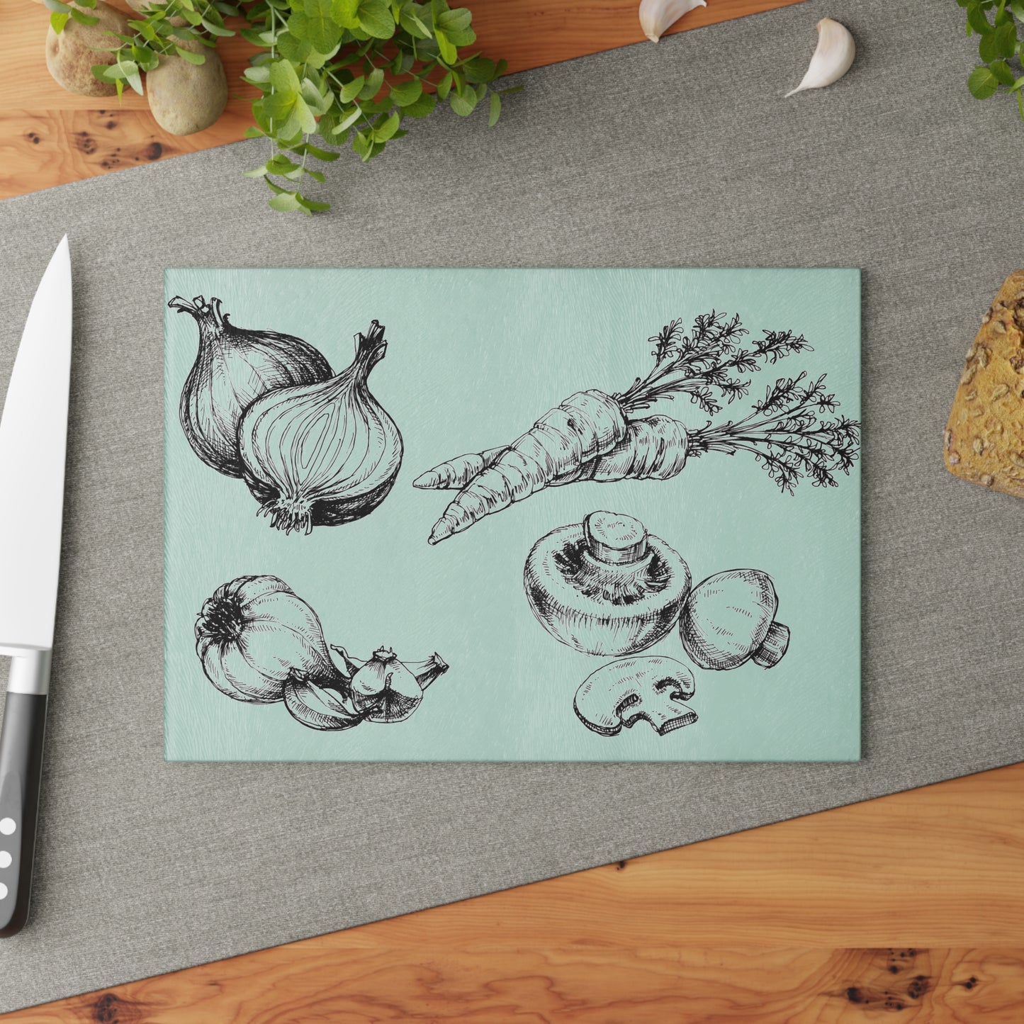 Elegant Vegetable Glass Cutting Board - Perfect for Home Cooking & Gifts