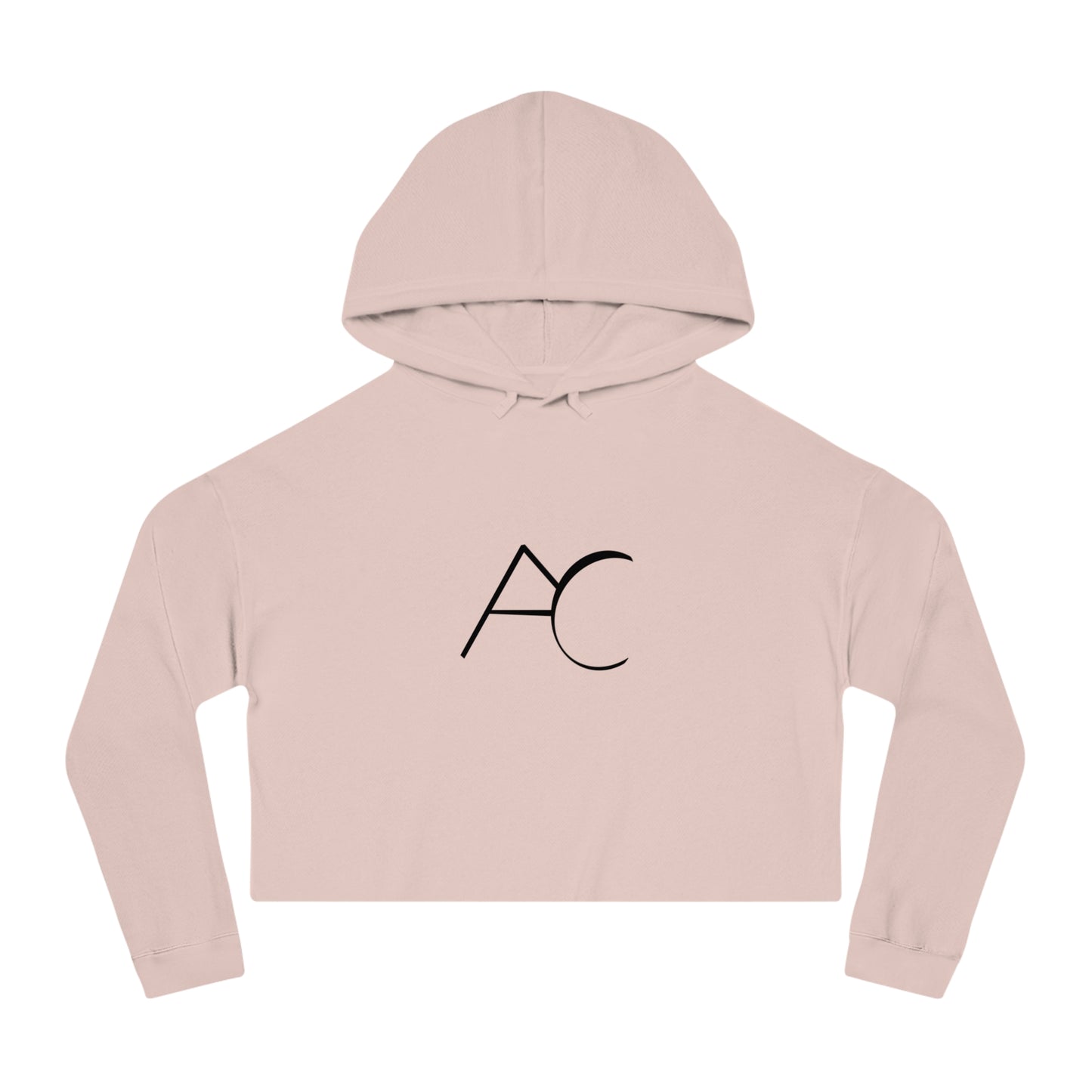Chic Women's Cropped Hooded Sweatshirt with Monogram Design
