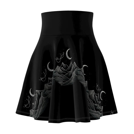 Mystical Mountain Women's Skater Skirt – Boho Chic Style for Every Occasion