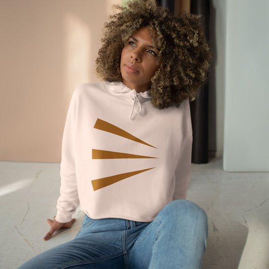 Minimalist Golden Lines Crop Hoodie - Stylish & Trendy Sweatshirt